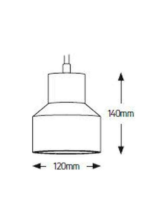 Geyer Cement Hängelampe Einfaches Licht Glocke für Fassung E27 Gray