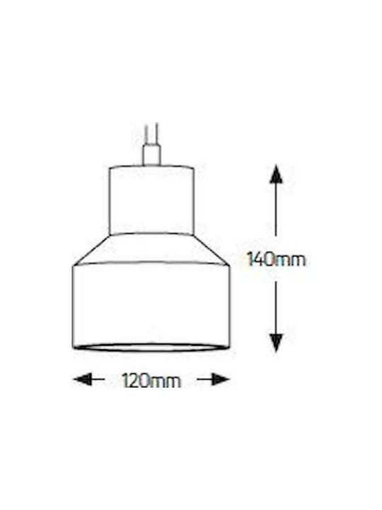 Geyer Cement Hängelampe Einfaches Licht Glocke für Fassung E27 Weiß