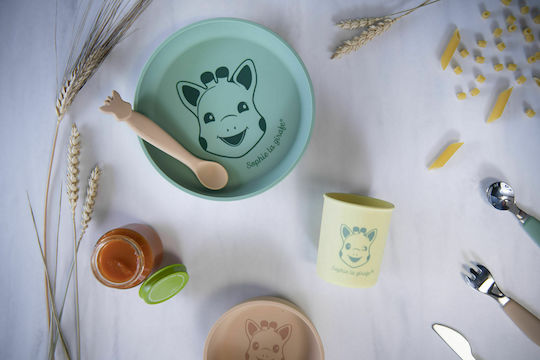 Sophie La Girafe Feeding Set made of Silicone with Non-Slip Base Multicolour 4pcs for 6+ months