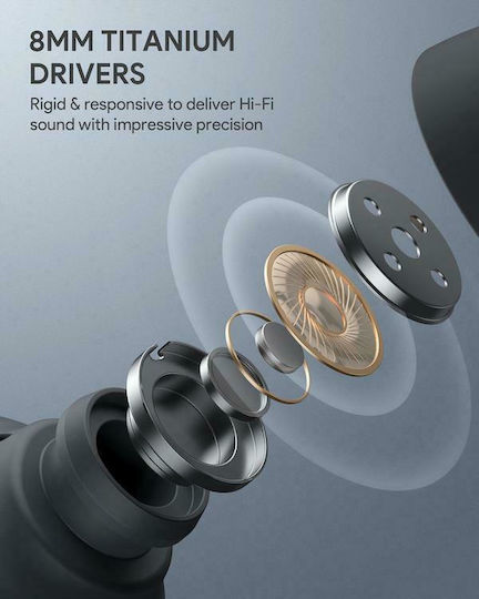 Aukey EP-N7 In-ear Bluetooth Handsfree Ακουστικά με Αντοχή στον Ιδρώτα και Θήκη Φόρτισης Μαύρα