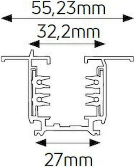 Geyer Mounting Rail for Lighting Fixtures made of Aluminum 3m White RLTR-W