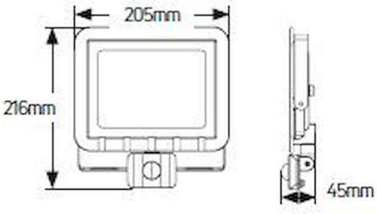 Geyer Waterproof LED Floodlight 50W Warm White 3000K with Motion Sensor IP65