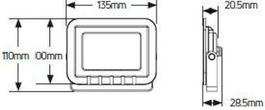 Geyer Waterproof LED Floodlight 20W Warm White 3000K IP65