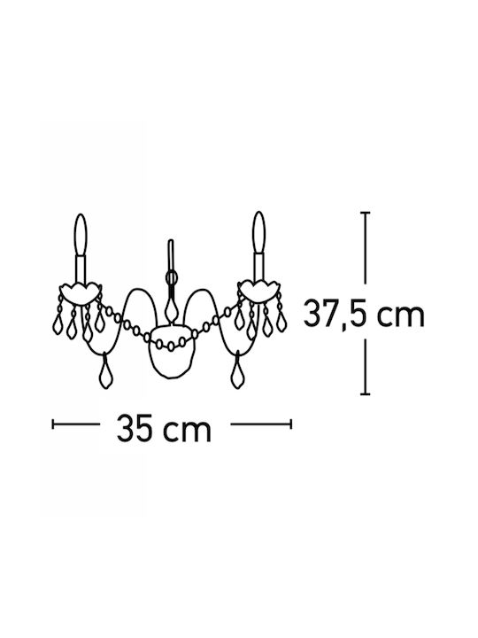 Inlight 43391-2 Honey Vintage Lamp Wall with Socket E14 Honey 35x35cm