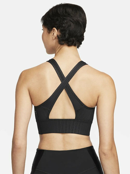Nike Swoosh Γυναικείο Αθλητικό Μπουστάκι Μαύρο
