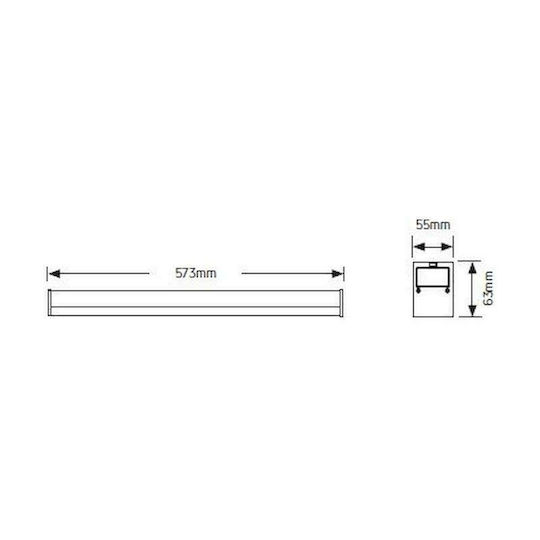 Geyer Commercial Linear LED Ceiling Light 18W Natural White IP20 Dimmable L60xD55xH6.3cm