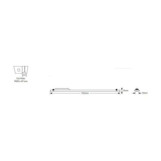 Geyer Commercial Linear Recessed LED Ceiling Light 50W Warm White IP20 Dimmable