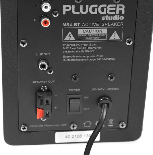 Plugger MS4BT Difuzoare Studio Monitor 4" 36W Pereche Negru