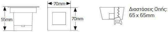 Geyer Wasserdichte Deckenleuchte LED 1W 3000K 65x65x5,5 cm