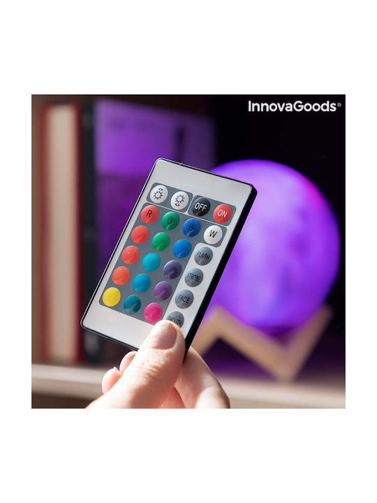 InnovaGoods Διακοσμητικό Φωτιστικό Galighty LED RGB Moon Light 14x19x19εκ.