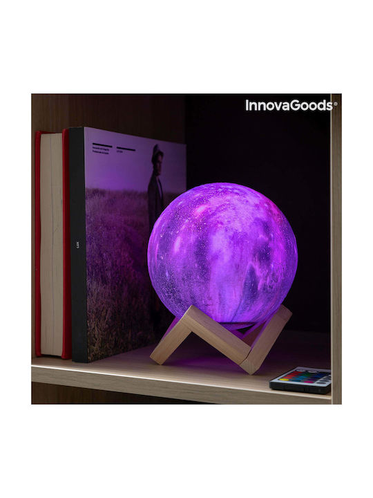 InnovaGoods Διακοσμητικό Φωτιστικό Galighty LED RGB Moon Light 14x19x19εκ.