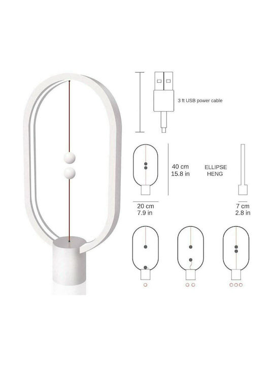 Allocacoc Heng Balance Lamp Ellipse Lustră Decorativă Roșu