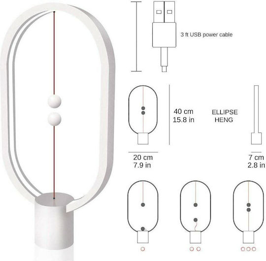 Allocacoc Διακοσμητικό Φωτιστικό Heng Balance Lamp Ellipse LED Θερμό Λευκό 3500K 28εκ.
