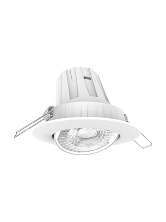 Elvhx Rund Metallisch Einbau Spot mit integriertem LED und Natürliches Weißes Licht 8W 4000K Weiß 8x8cm. 1Stück