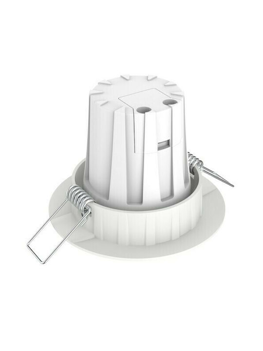 Elvhx Round Metallic Recessed Spot with Integrated LED and Natural White Light 8W 4000K White 8x8cm. 1pcs