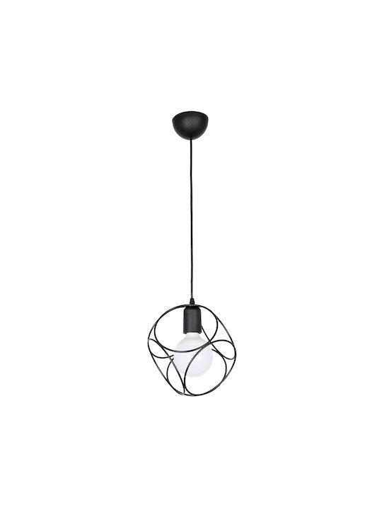 Megapap Lusita Pendant Light Black with Socket E27 20x20x70cm
