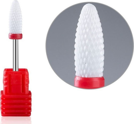 Elecool Ceramic Nail Drill Bit Safety Cone Shape Red Safety
