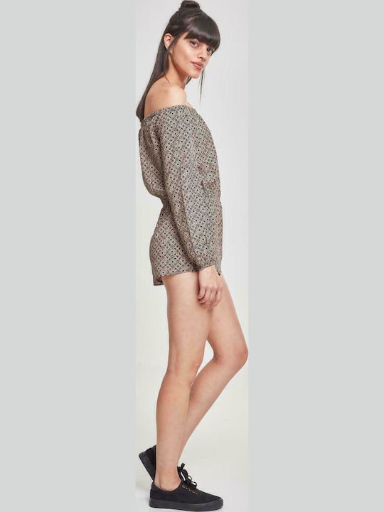 Γυναικείο Off-Shoulder Ολόσωμο Σορτς Black
