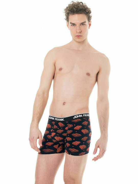 John Frank Chocolate Men's Boxer Multicolour with Patterns