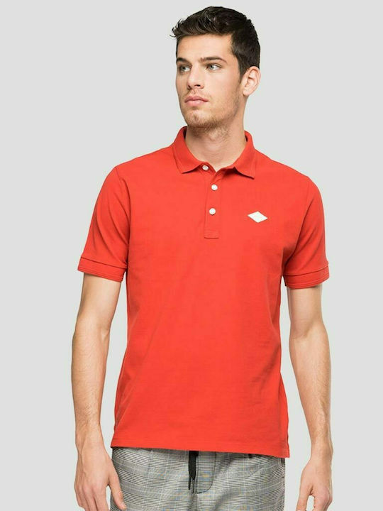 Replay Ανδρικό T-shirt Polo Πορτοκαλί