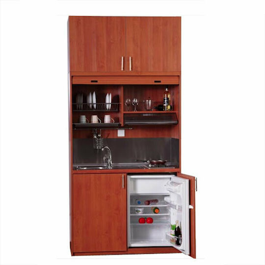 Silver Silver Πολυκουζινάκι Με Αριστερή Γούρνα 125x65x269cm Γκρι Με Πατάρι