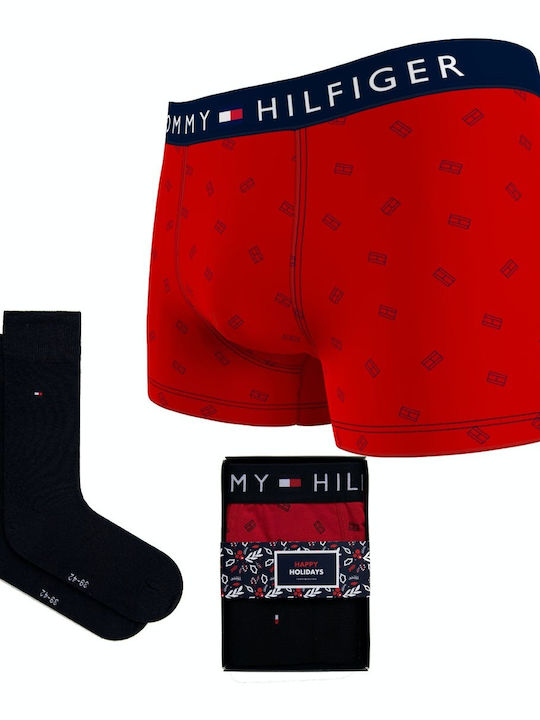 Herren Boxershorts Rot mit Mustern 1Packung