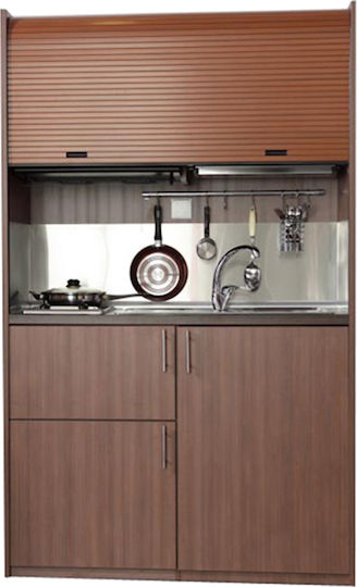 Silver КС125-ФУ Хоризонтално КС125-ФУ-Дъб-Хоризонтално Многофункционална Кухненска Маса с Вляво Гурна 125x65x209см Бежова