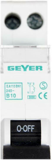 Geyer Αυτόματη Ασφάλεια 10A Διπολική AC EA110BN1