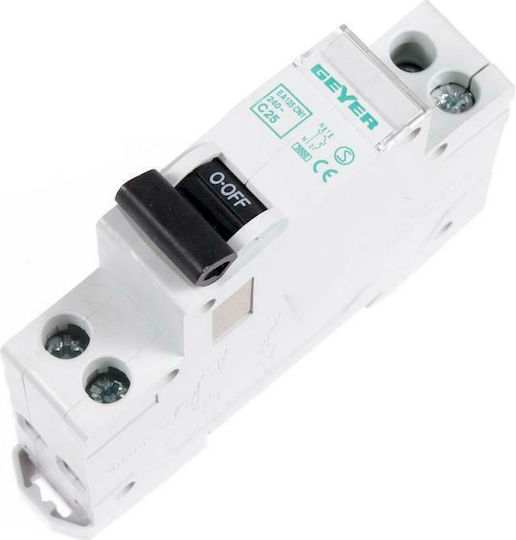 Geyer Automatic Circuit Breaker 25A Single-pole AC EA125CN1