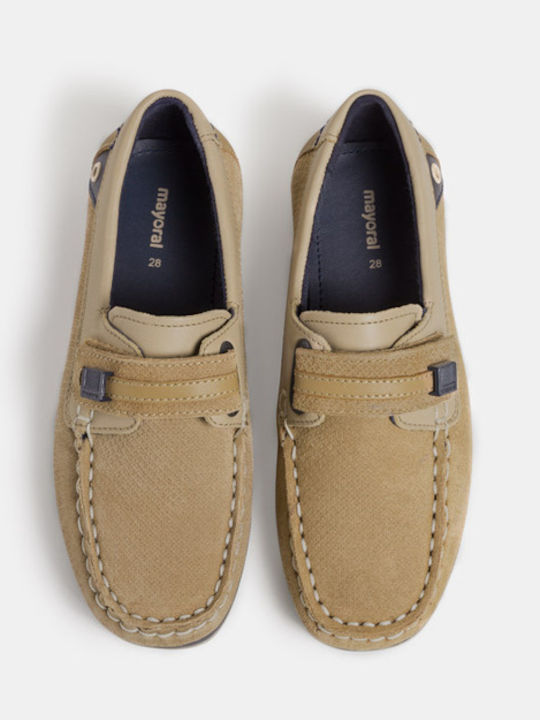 Suede Moccasins with Velcro Beige
