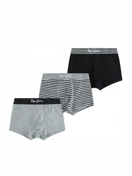 Pepe Jeans Herren Boxershorts Grey / Black 3Packung