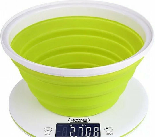 Hoomei Ψηφιακή Ζυγαριά Κουζίνας με Κάδο έως 5kg Πράσινη