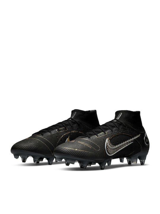 Nike Mercurial Superfly 8 Elite Fußballschuhe mit Stollen Black / Metallic Silver / Medium Ash / Metallic Gold