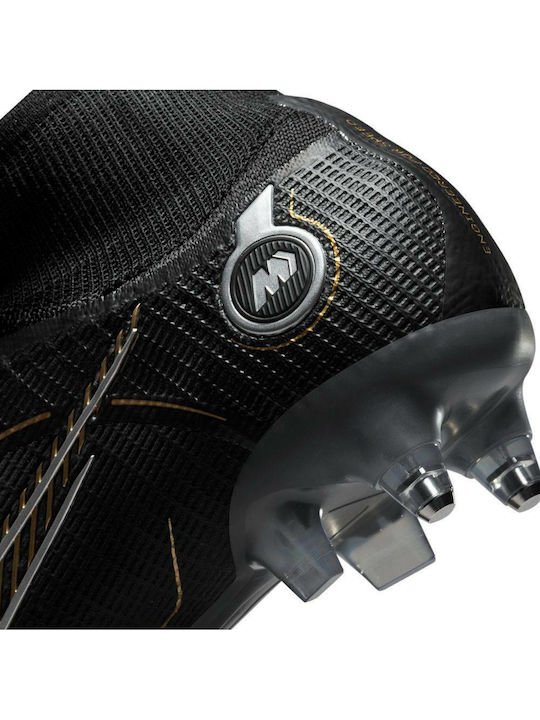 Nike Mercurial Superfly 8 Elite Fußballschuhe mit Stollen Black / Metallic Silver / Medium Ash / Metallic Gold