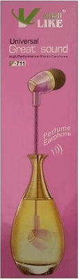 Perfume V-711 In-ear Handsfree with 3.5mm Connector Pink