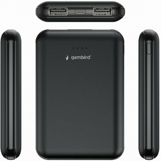 Gembird PB05-01 Power Bank 5000mAh με 2 Θύρες USB-A Μαύρο