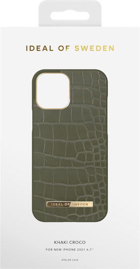 iDeal Of Sweden Atelier Back Cover Δερματίνης Khaki Croco (iPhone 13 Pro Max)