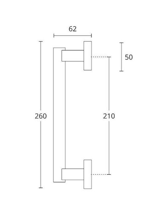 Convex Λαβή Εξώπορτας 895 260mm Ματ Όρο