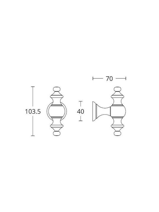 Convex Knopf Vordertür 295 T Bronze