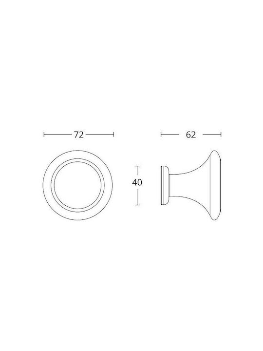 Convex Knob Front Door 233 Nickel / Chrome