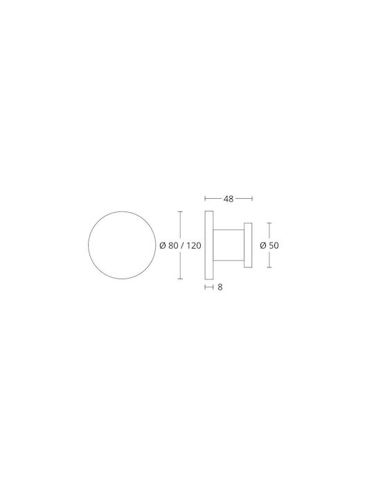 Convex Knopf Vordertür 1069 Nickel / Inox