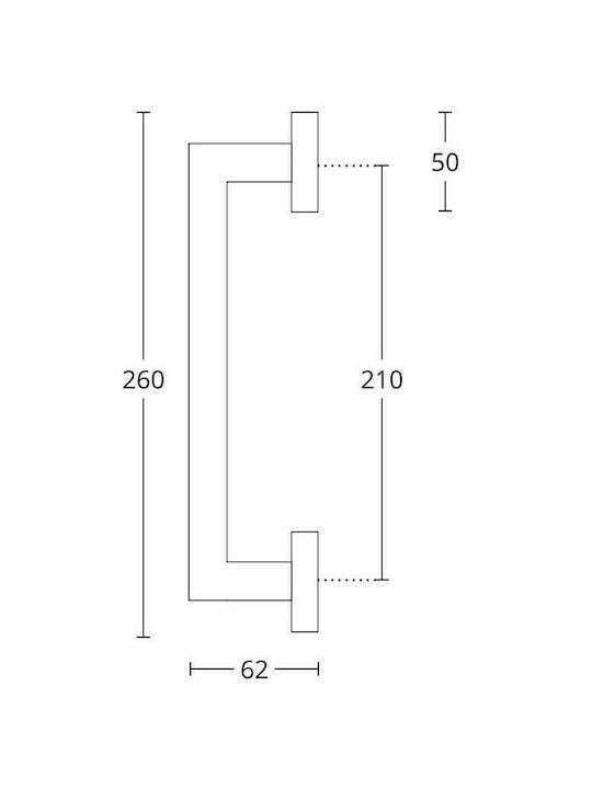 Convex Λαβή Εξώπορτας 865 260mm Ματ & Γυαλιστερό Νίκελ / Χρώμιο