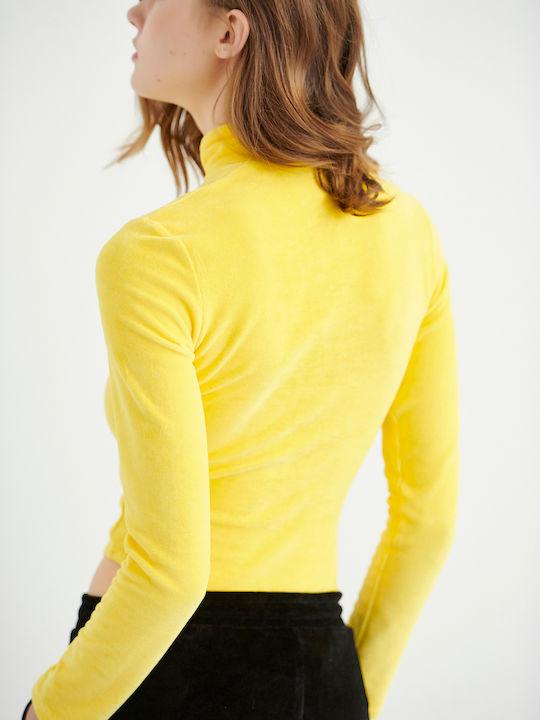 SugarFree Long Sleeve Turtleneck Bodysuit Yellow