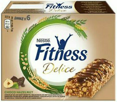Nestle Fitness Delice Μπάρα Δημητριακών με Chocolate & Hazelnut (6x22.5gr) 135gr