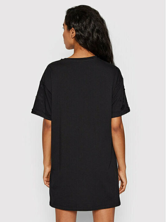 Atenas Summer Mini T-Shirt Dress Black
