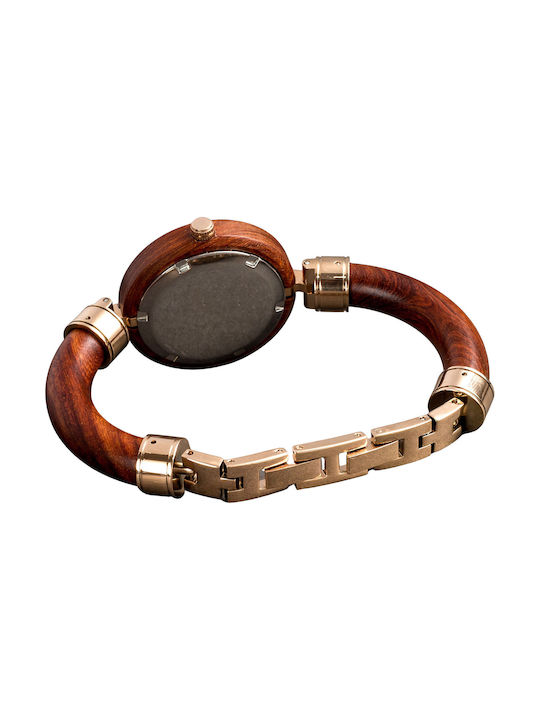 Bewell Freya Watch with Red Wooden Bracelet