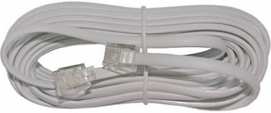 Adeleq Flat Τηλεφωνικό Καλώδιο RJ11 6P4C 3m Διάφανο (17-02033)