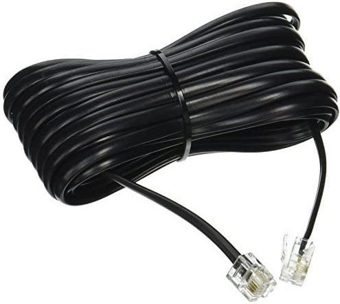 Adeleq Flat Τηλεφωνικό Καλώδιο RJ11 6P4C 5m Μαύρο (17-02051)