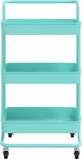 vidaXL Troleu De Bucătărie Metalic Cu 3 Locuri Albastru 42x25x83.5cm