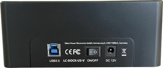LC-Power LC-DOCK-U3-V Docking Station for 2 Hard Drives SATA 2.5" / 3.5" with Connection USB 3.0